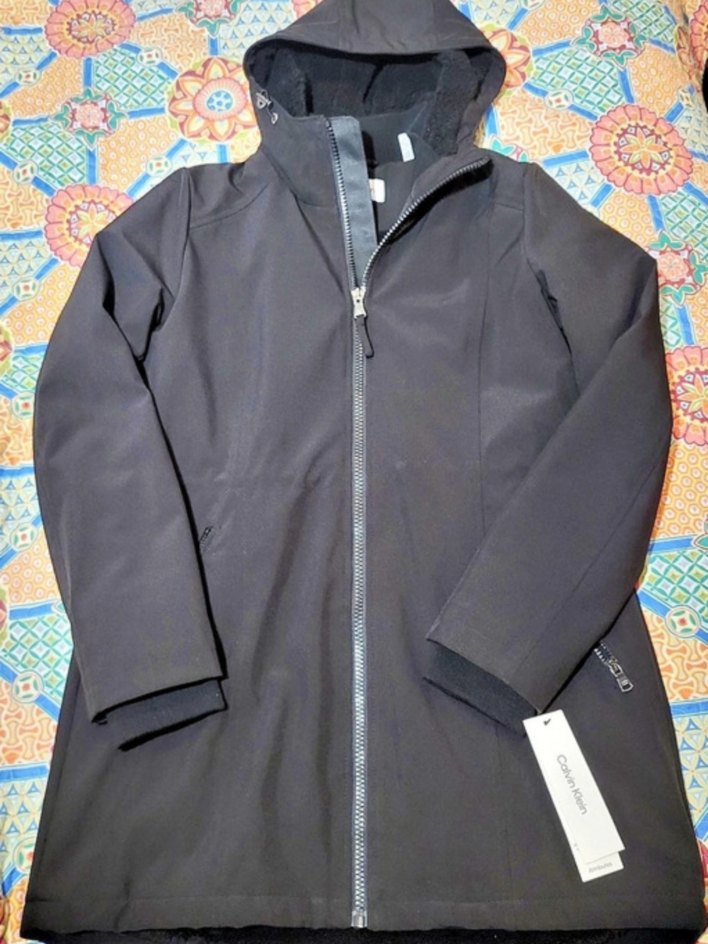 Calvin Klein Women's Black Hooded Jacket Size Medium